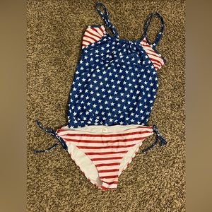 Two piece patriotic tankini